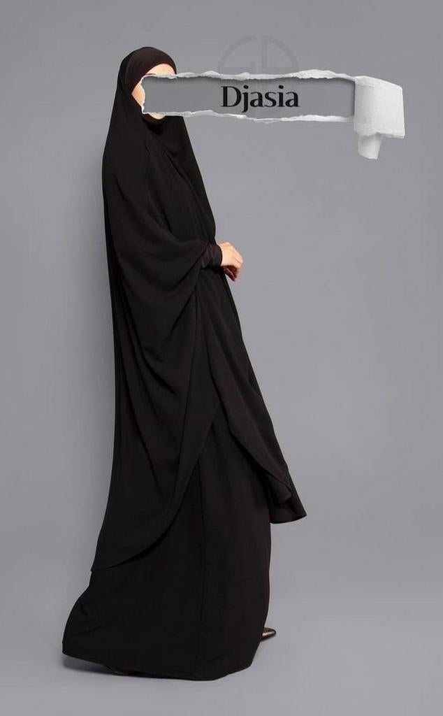 Jilbab set met rok van Djasia,khimaar,khimar,hijab,sjaal, Ophalen of Verzenden, Nieuw, Zwart, Onder de knie