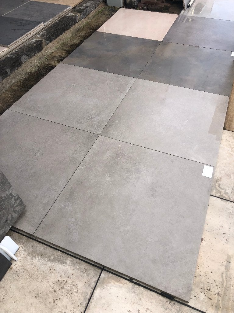 keramische terrastegels konkrete tan 80x80x2 cm actie, Keramiek, Nieuw, Ophalen of Verzenden, 10 m² of meer