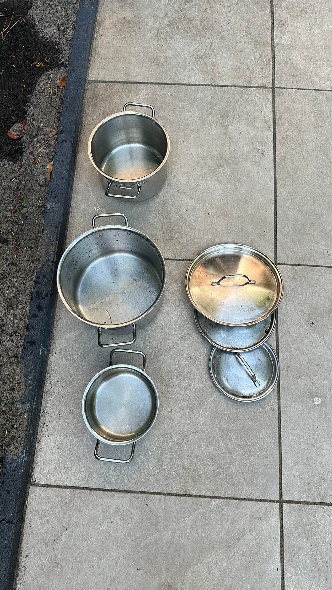 Fissler pannen, Huis en Inrichting, Keuken | Potten en Pannen, Ophalen, Zo goed als nieuw, Rvs, Pannenset