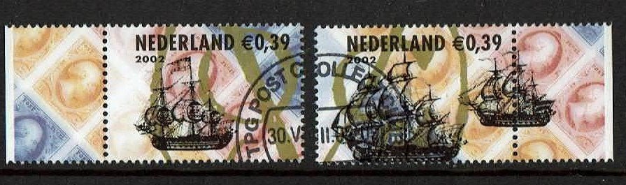 Nederland NVPH 2103 ab tab gestempeld 2, Verzenden, Na 1940, Gestempeld