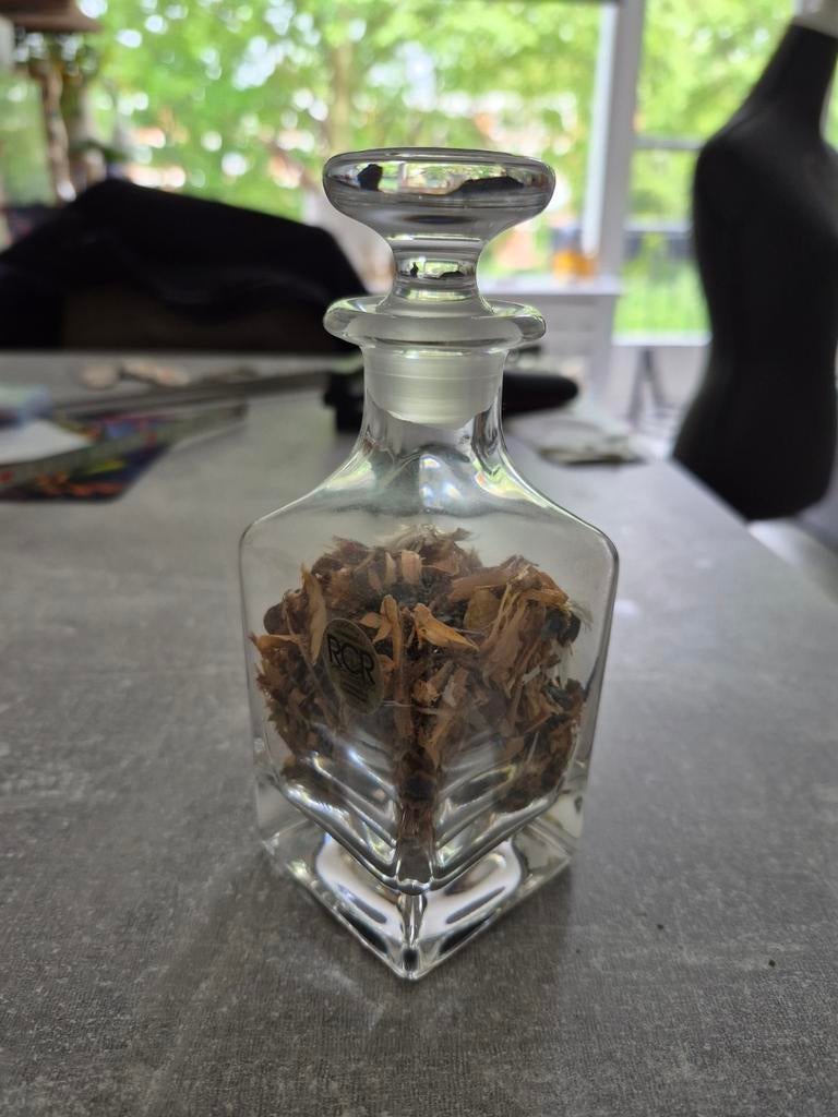 Decoratieve glazen karaf met potpourri Royal Crystal, Ophalen of Verzenden