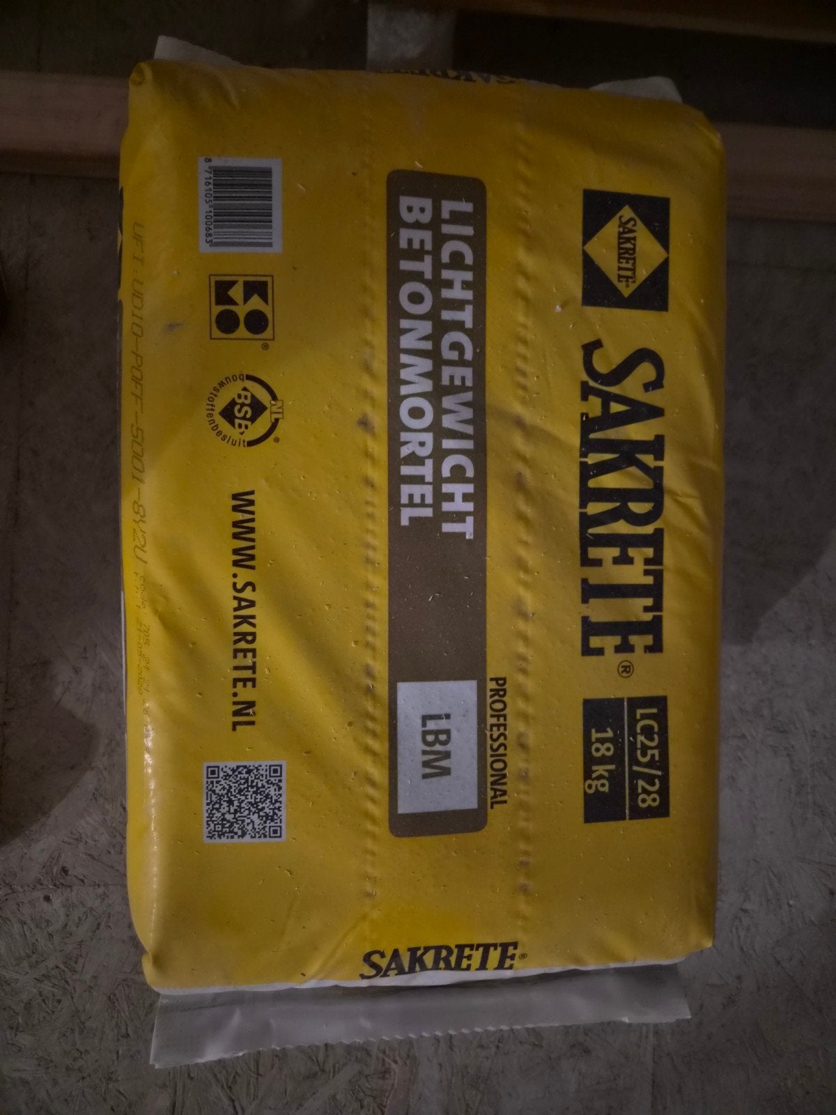 4 zakken Sakrete lichtgewicht betonmortel (18 kg per zak), Ophalen, Nieuw