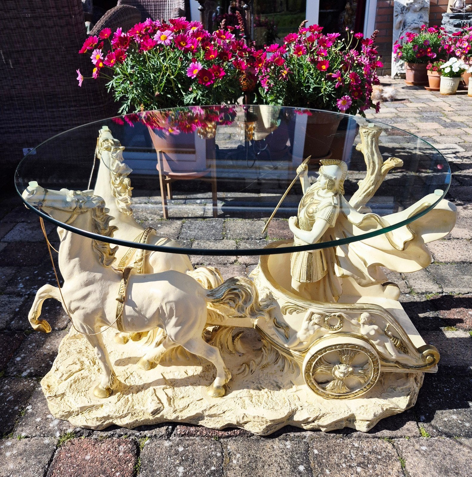 Salontafel Romeinse strijdwagen, Overige materialen, Rond, 55 tot 75 cm, Zo goed als nieuw