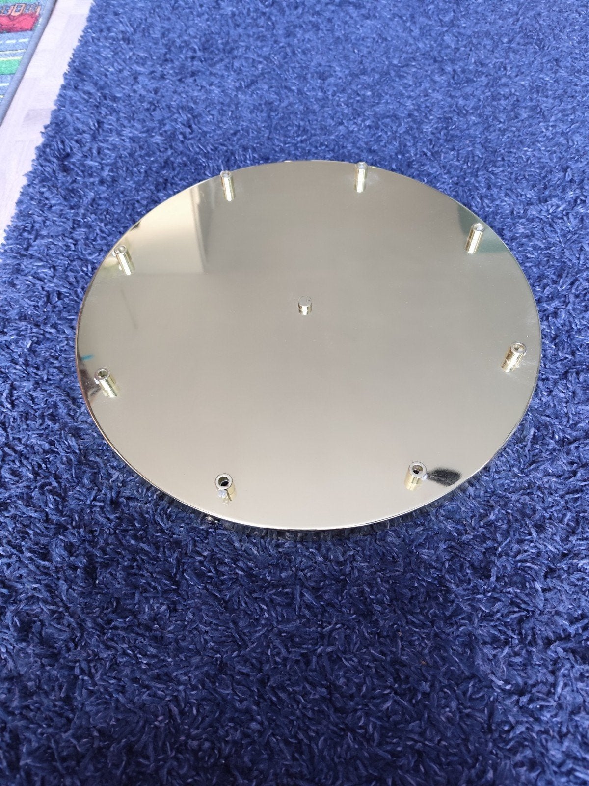 Gouden plafondplaat voor lamp, 45 cm diameter, Ophalen, Gebruikt, Metaal