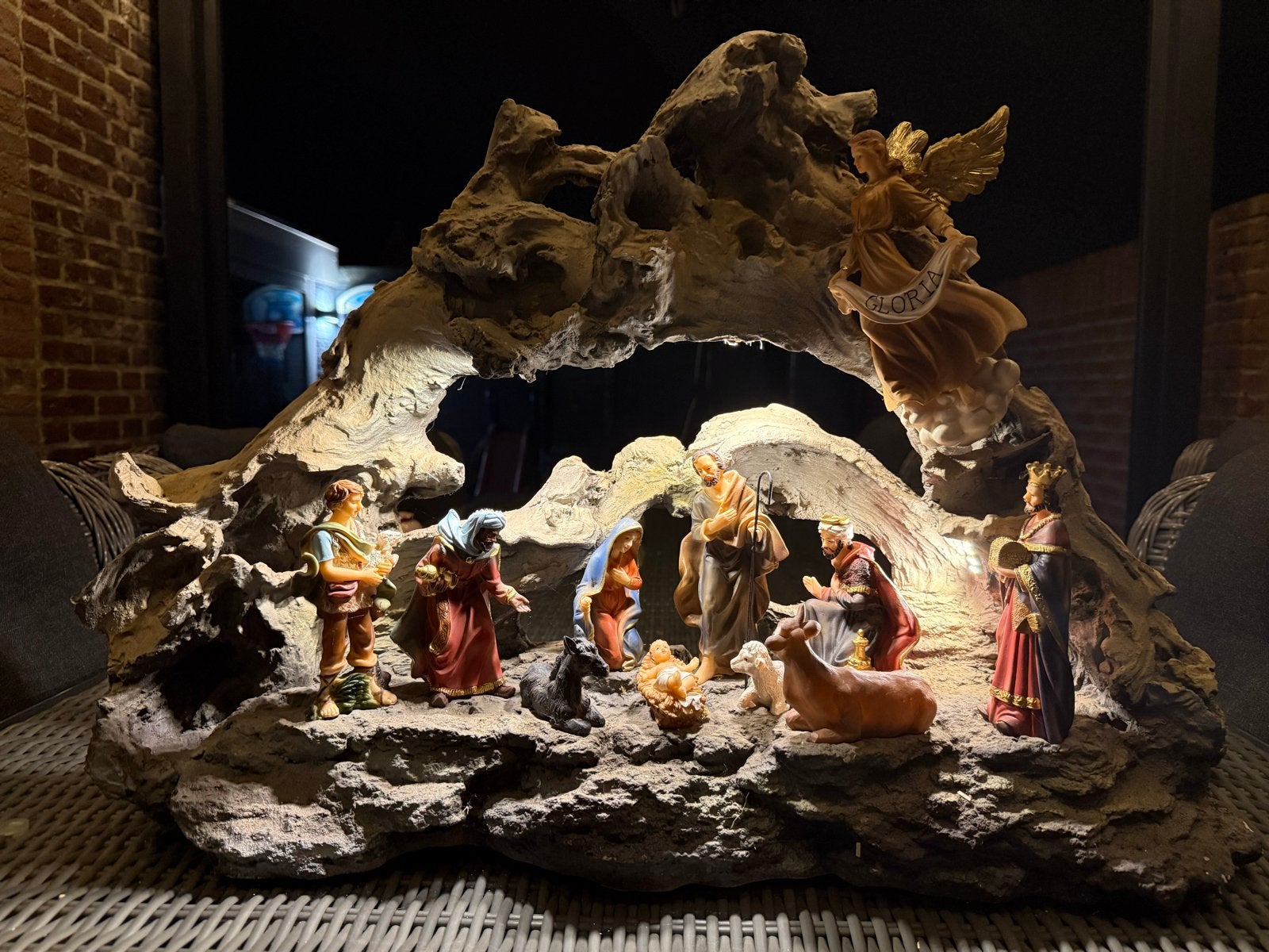 gedetailleerde kerststal met led verlichting, Diversen, Ophalen, Zo goed als nieuw