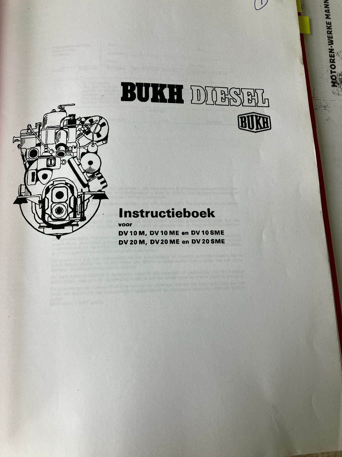 BUKH DIESEL Instructieboek DV 10 M, DV 20 M, DV 10 ME, DV 20, Ophalen of Verzenden