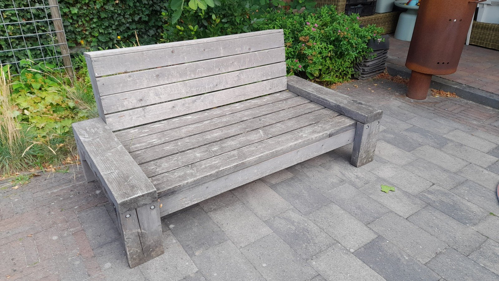 stevige tuinbank, Tuin en Terras, Tuinbanken, Ophalen, Gebruikt, Hout