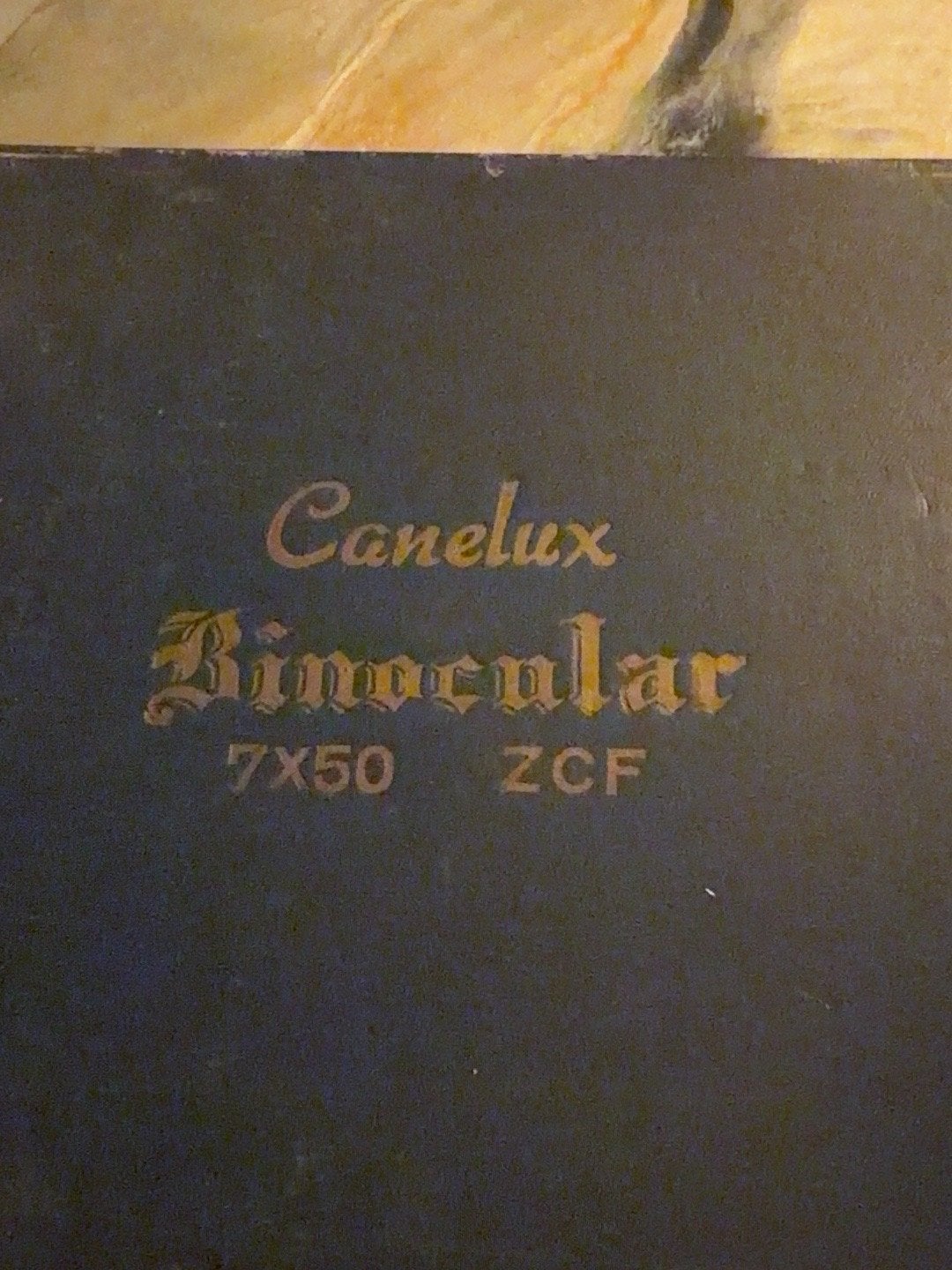 Vintage Canelux 7x50 ZCF verrekijker originele draagkoker, Gebruikt, Minder dan 8x, Met hoes of tas, Porro (met knik)
