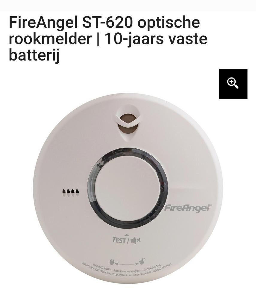 FireAngel ST-620 optische rookmelder, Doe-het-zelf en Verbouw, Alarmsystemen, Ophalen of Verzenden
