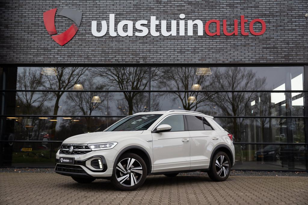 Volkswagen T-Roc 1.5 TSI R-Line Edition , Ascot Grijs, Adap., 1258 kg, Zwart, 150 pk, Leder en Stof