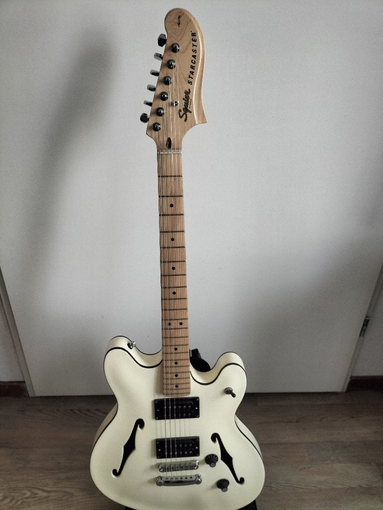 Squier Starcaster Olympic white, Ophalen, Zo goed als nieuw, Semi-solid body, Fender