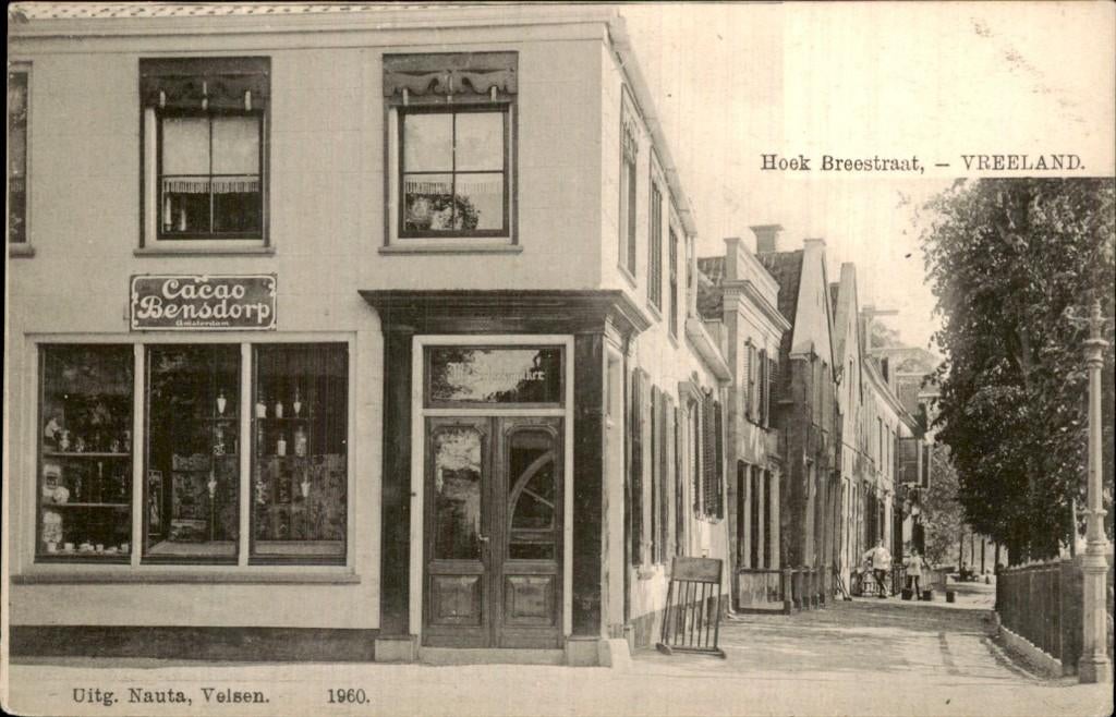 Vreeland - Hoek Breestraat - Cacao Bensdorp, Ophalen of Verzenden, Voor 1920, Ongelopen, Utrecht