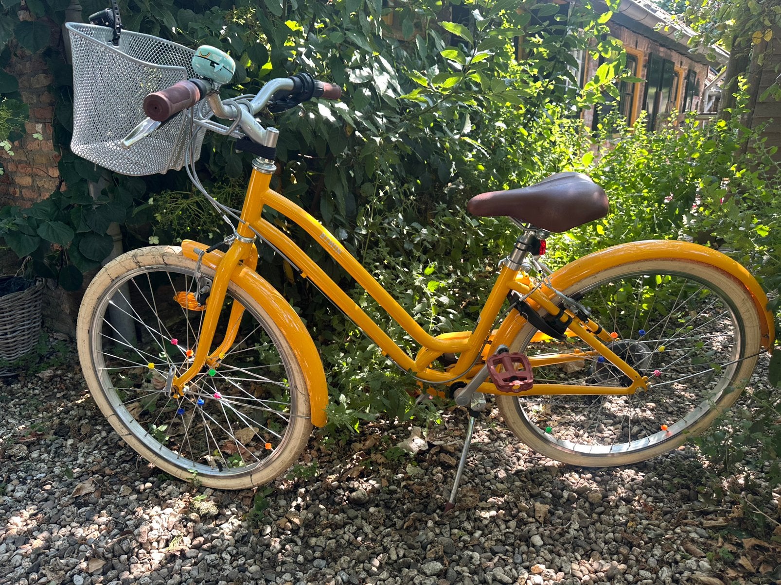Btwin Elops 500 Decathlon kinderfiets geel 24 inch, Fietsen en Brommers, Fietsen | Cruisers en Lowriders, Ophalen, Terugtraprem