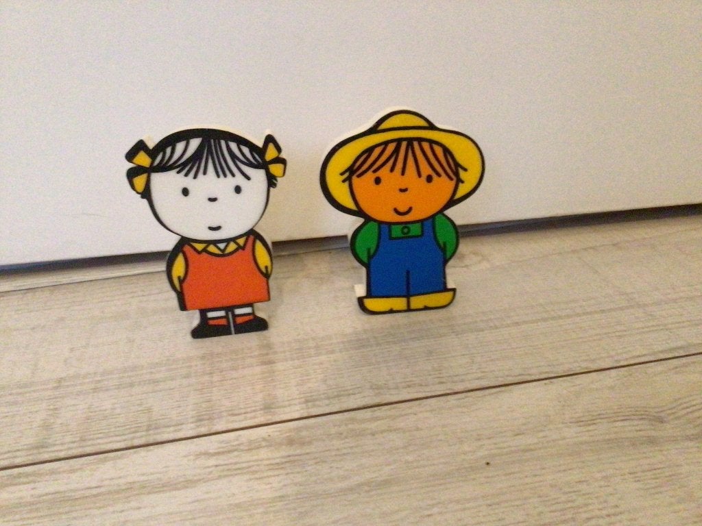 Dick Bruna 2 poppetjes Vintage Baby speelgoed 1998, Ophalen of Verzenden, Zo goed als nieuw, Overige typen, Met geluid