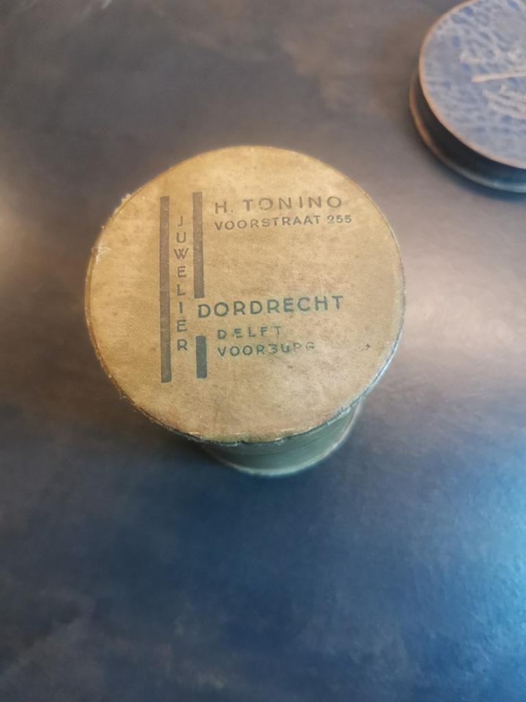 Antiek juweliersdoosje H. Tonino Dordrecht, Ophalen of Verzenden