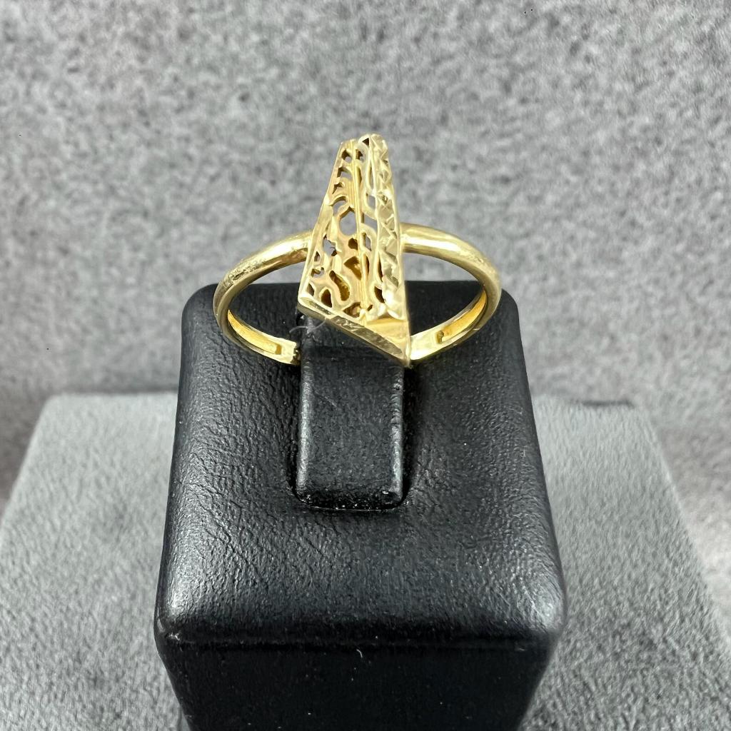 Gouden Ring | 14k | 1,19g | gladde ring 3hoek |16,25| 407991, Sieraden, Tassen en Uiterlijk, Ringen, Gebruikt, Ophalen of Verzenden
