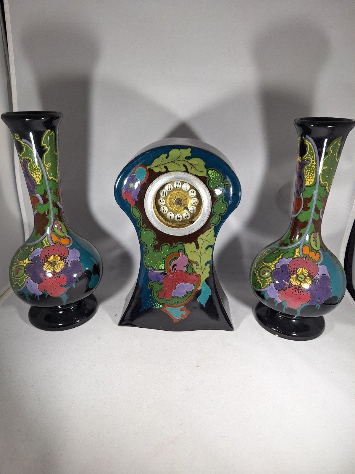 Plateel klok met vazen, Antiek en Kunst, Antiek | Keramiek en Aardewerk, Ophalen