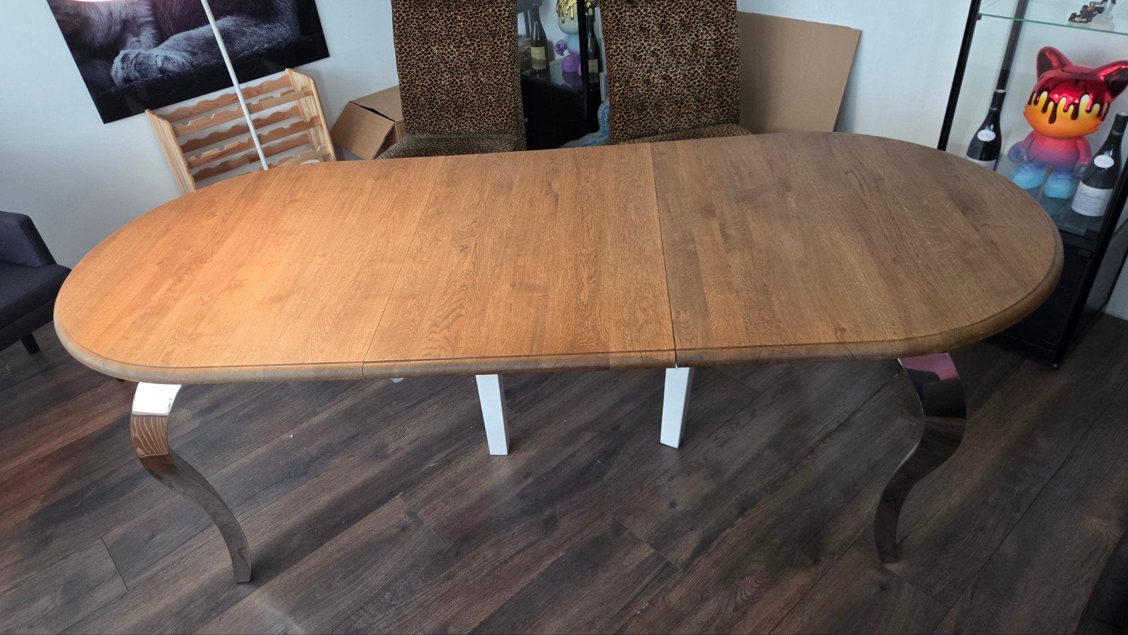 Foto 4 van Uitschuifbare eettafel ovaal eikenhout