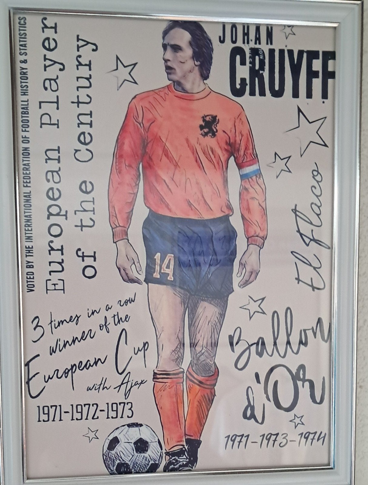 Poster Johan Cruijff., Ophalen of Verzenden, Zo goed als nieuw, Ajax, Poster, Plaatje of Sticker