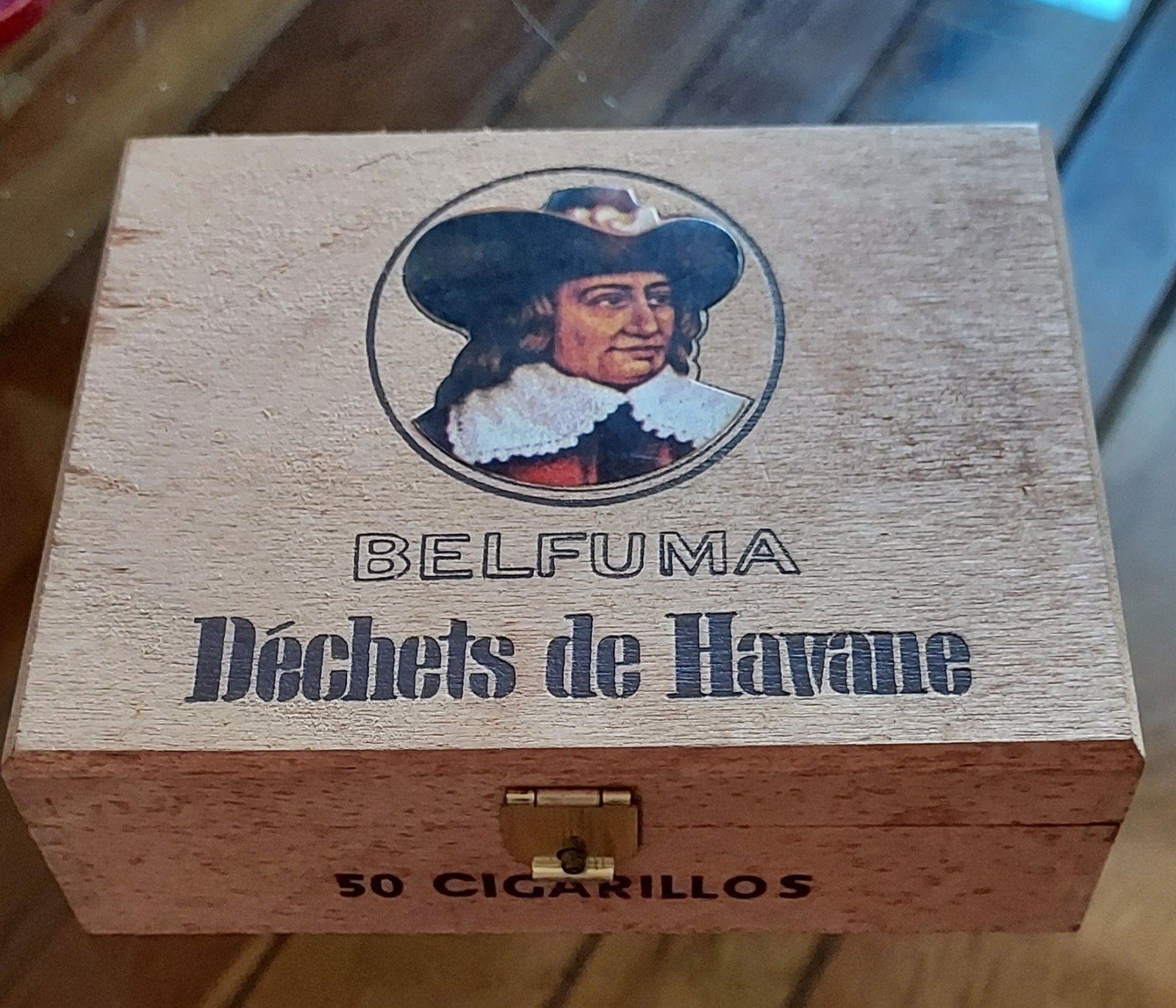 houten sigarenkistje Belfuma - 50 Cigarillos (Déchets de Hav, Ophalen of Verzenden, Gebruikt, Tabaksdoos of Verpakking