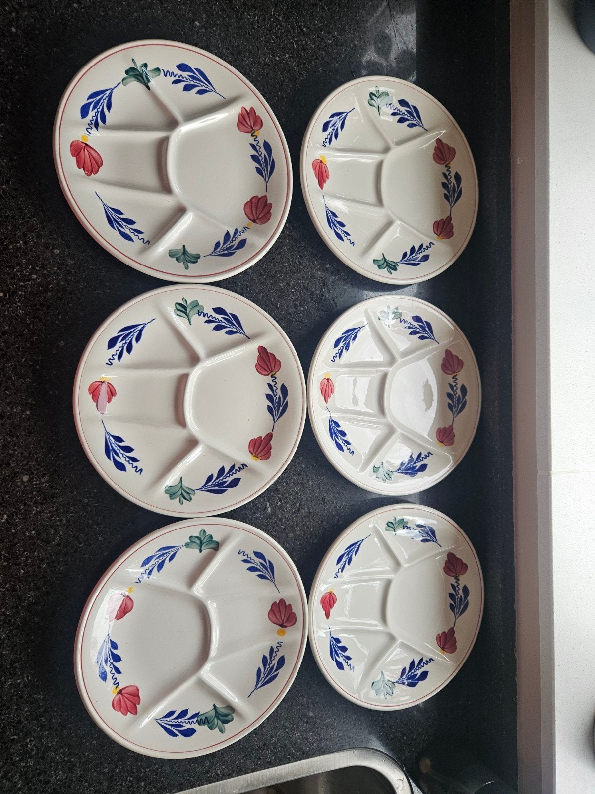 Boerenbont fondueborden/  gourmetborden, Huis en Inrichting, Ophalen, Zo goed als nieuw, Aardewerk, Bord(en)