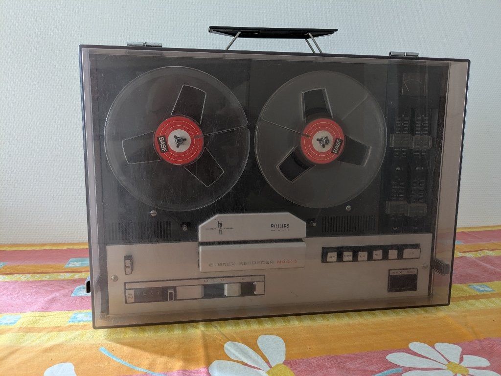 Philips Bandrecorder N4414, Ophalen, Bandrecorder, Met stofkap