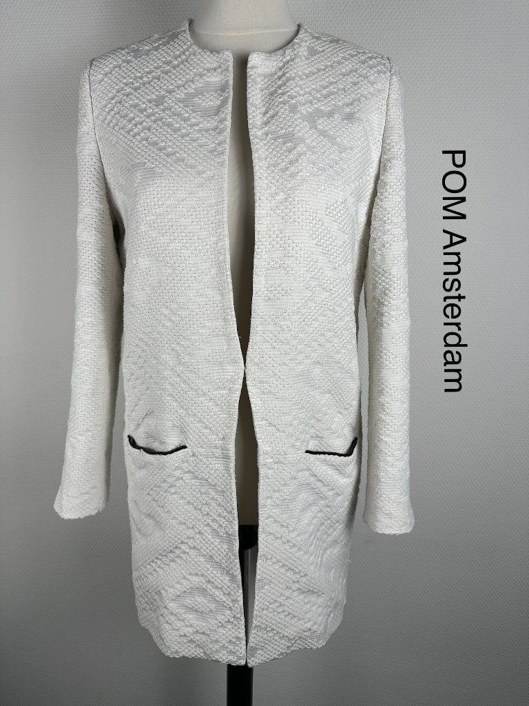 POM Amsterdam Jas  (mt: 38) 7,6/9608, Kleding | Dames, Jassen | Zomer, Zo goed als nieuw, Maat 38/40 (M), Wit, Ophalen of Verzenden