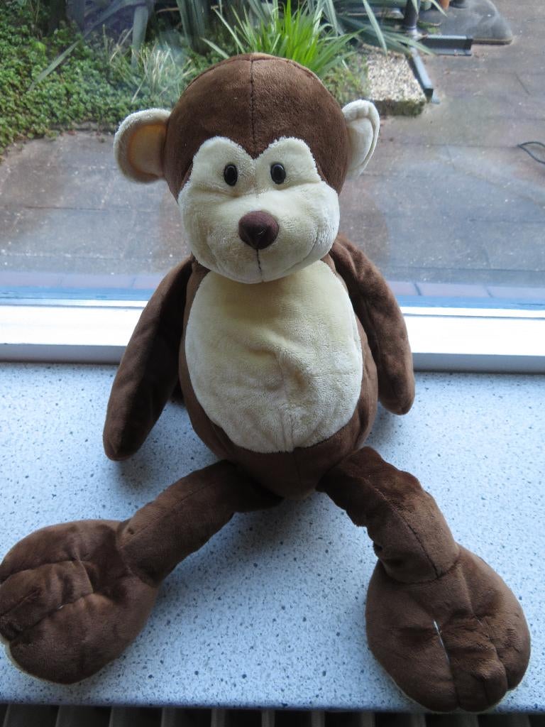 XL aap merk Eddy Toys meet ca 60 cm totaal zacht velours, Wasbaar, Ophalen of Verzenden, Zo goed als nieuw, Middelgroot (20 tot 80 cm)