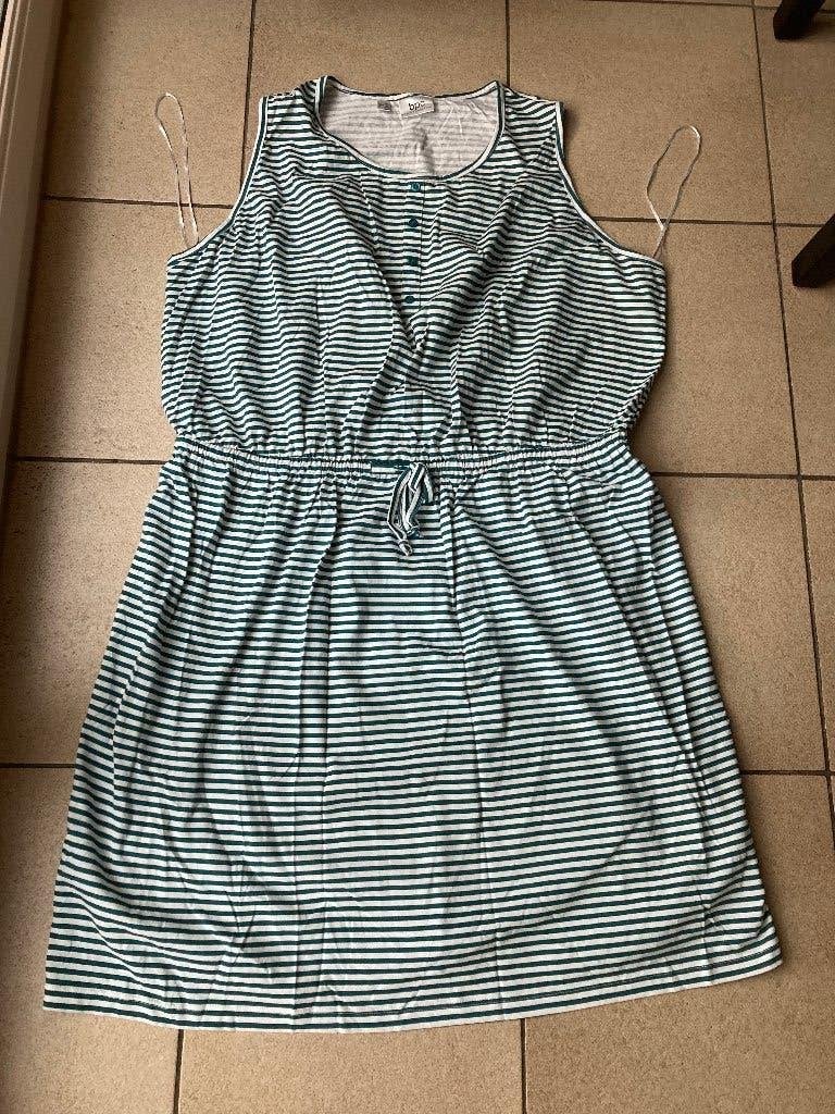 Nieuwe groen wit gestreepte jurk - maat 52 / 54, Kleding | Dames, Ophalen of Verzenden, Nieuw, Meerkleurig, Jurk