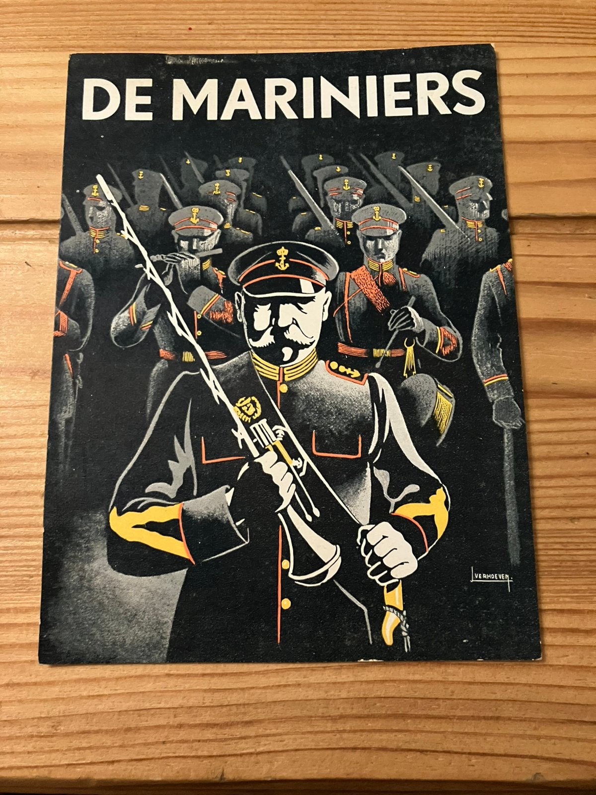 Kaart Korps Mariniers incl. Lint Nederlands-Indië, Verzamelen, Ophalen of Verzenden