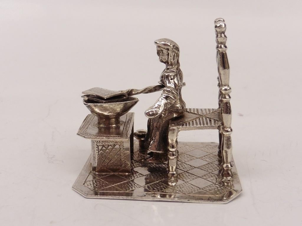 Zilveren miniatuur Wafelmaakster                        Z437, Ophalen of Verzenden, Zilver