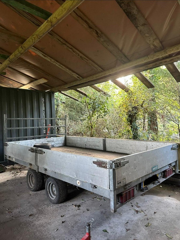 Robuuste plateauwagen met dubbele as - Gebruikt, Ophalen, Gebruikt