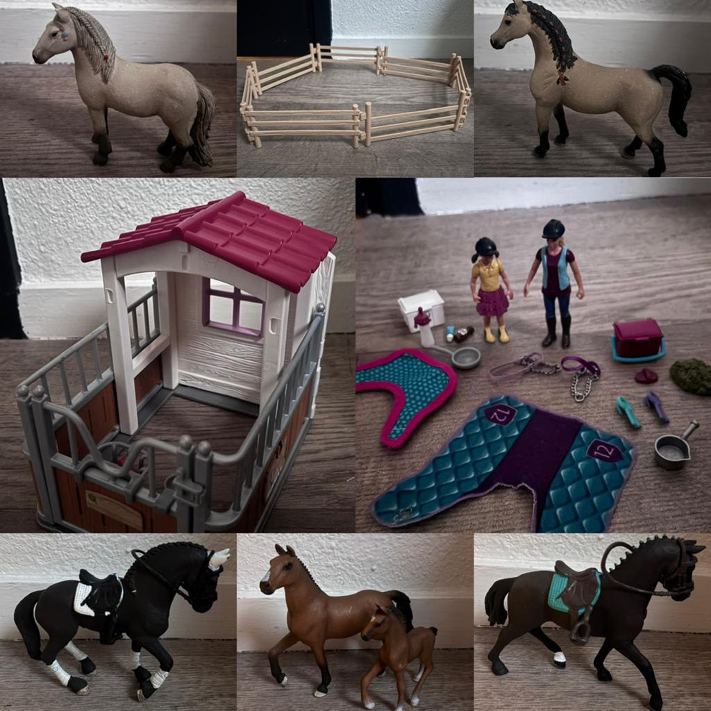Schleich paarden, paardenstal, weidehekken en accessoires, Ophalen of Verzenden, Zo goed als nieuw
