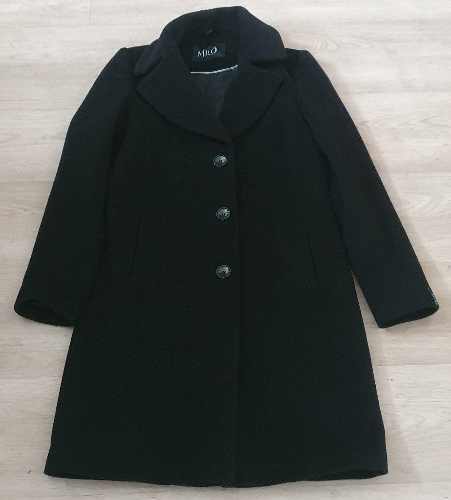 Milo coat, Ophalen of Verzenden, Zo goed als nieuw, Maat 36 (S), Zwart