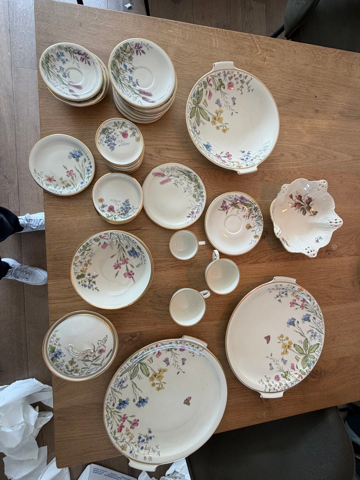 Krautheim Selb Bavaria servies met bloemmotief, Ophalen, Overige merken, Vintage, Zo goed als nieuw