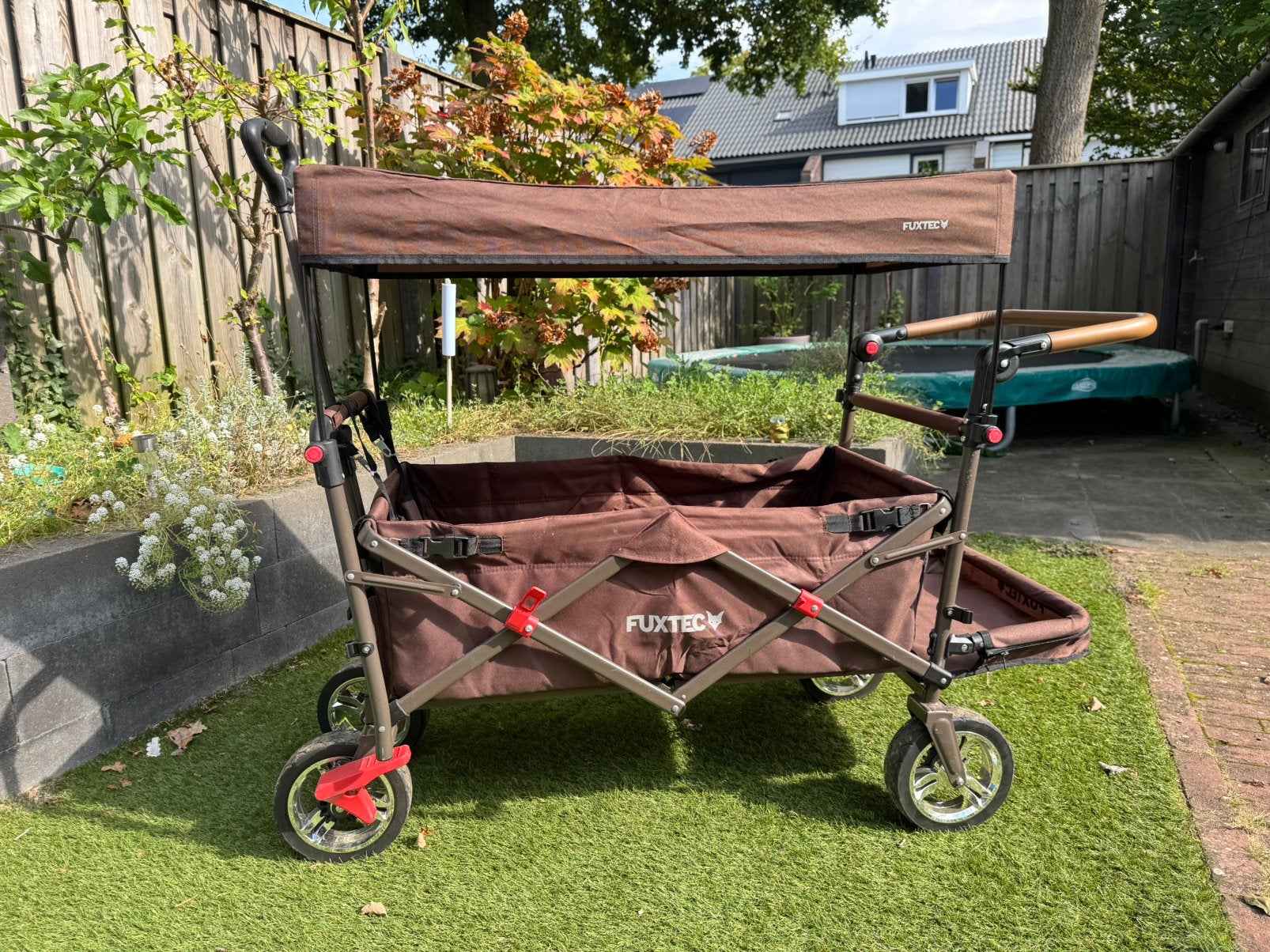 FUXTEC FX-CT800 bolderkar bruin + 5-puntsgordel z.g.a.n., Ophalen, Zo goed als nieuw