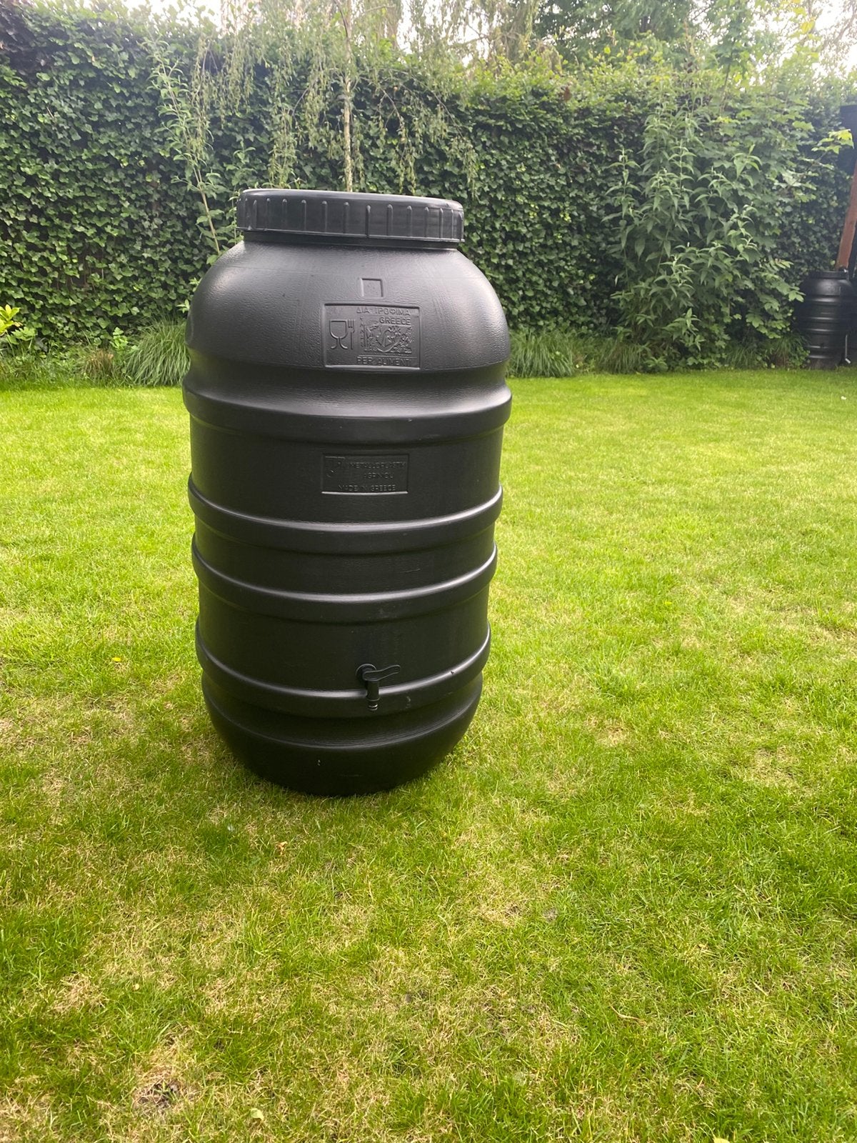 Regenton met kraantje. 220 liter!, 150 liter of meer, Ophalen, Gebruikt, Met kraantje