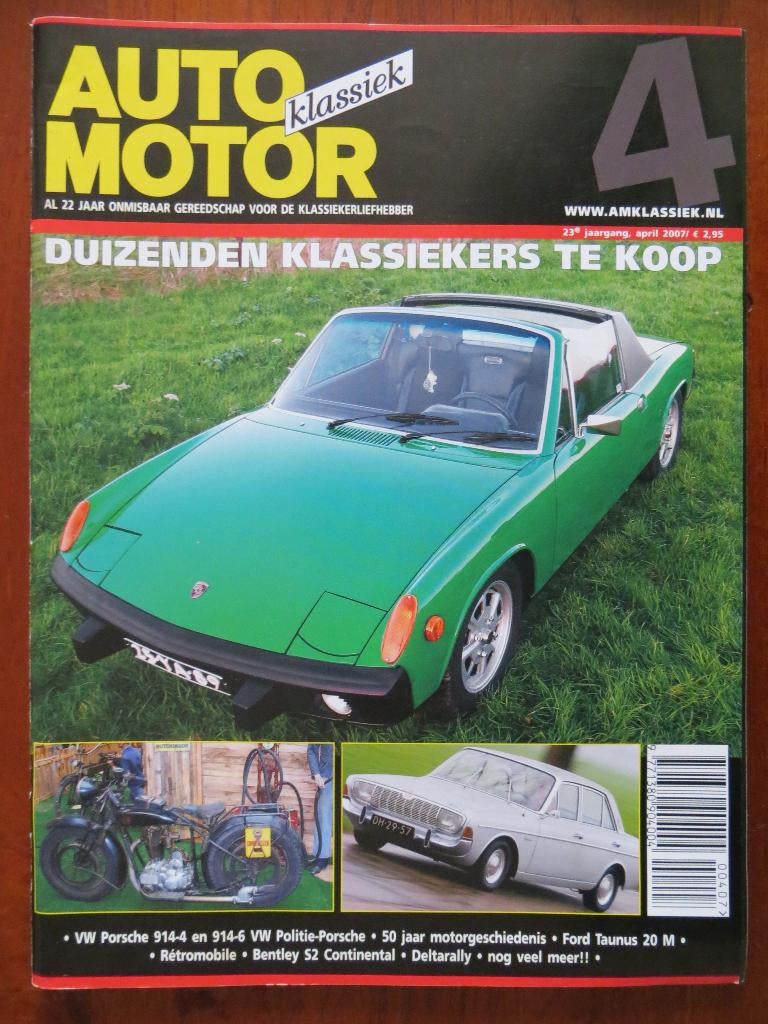 Auto Motor Klassiek 4 2007 VW-Porsche 914-4, 914-6, 20M, Ophalen of Verzenden, Nieuw, Porsche
