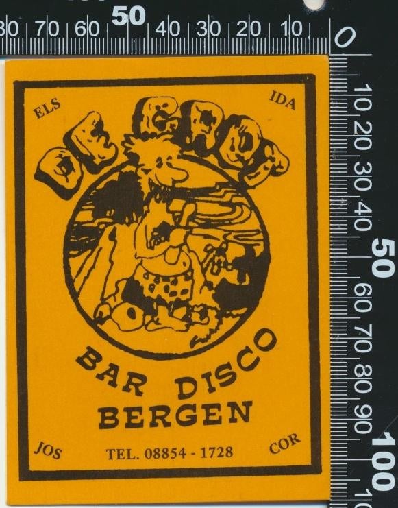 Sticker: Bar Disco De Grot - Bergen (Oranje), Ophalen of Verzenden, Zo goed als nieuw, Bedrijf of Vereniging