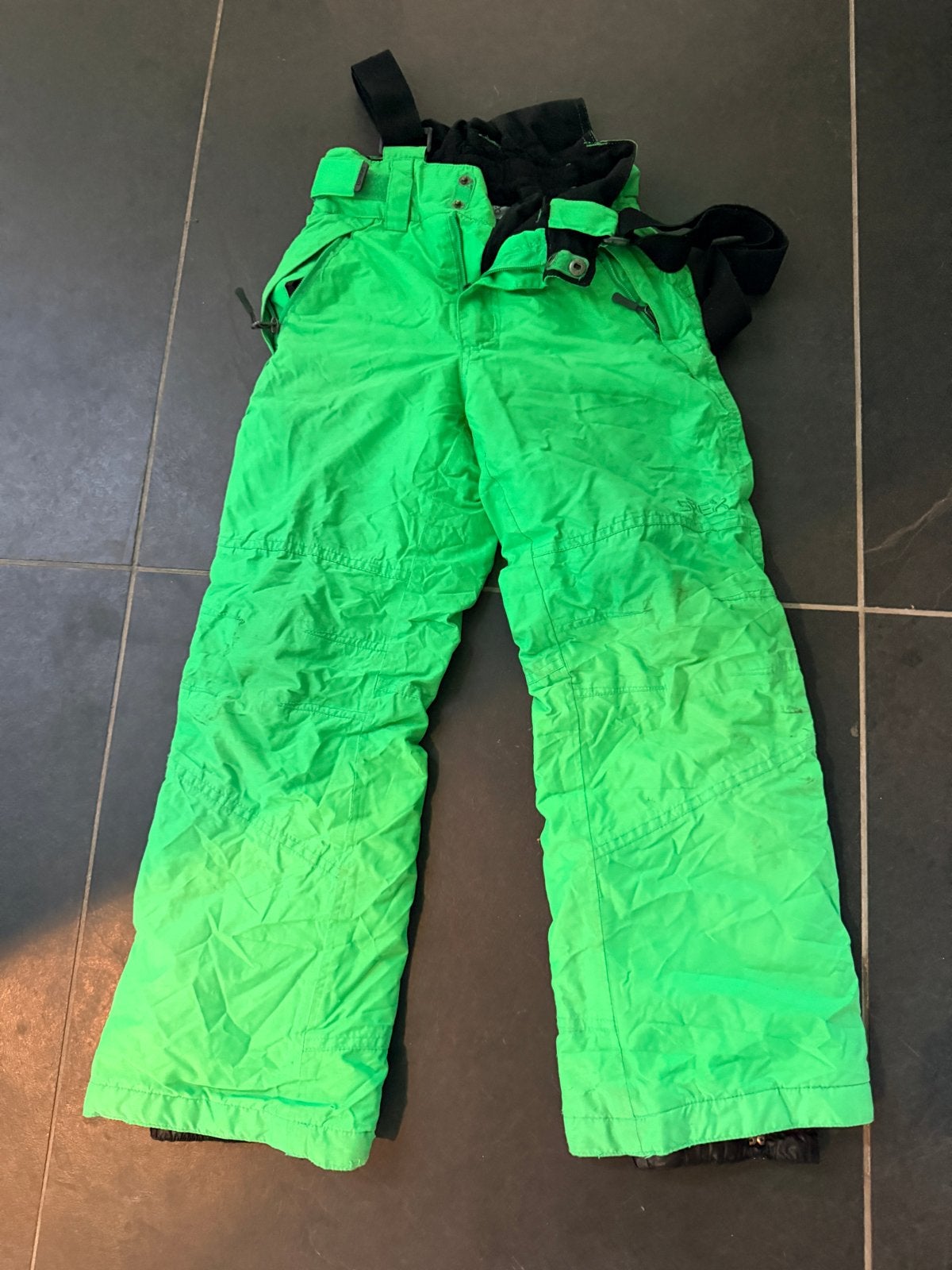 Neon Groene Ski Broek kind - maat 134-140, Ophalen of Verzenden, Broek