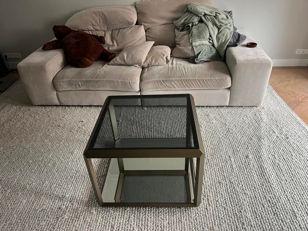 Eichholtz salontafel - Modern design met glazen blad, Ophalen, Vierkant, 50 tot 100 cm, Minder dan 50 cm
