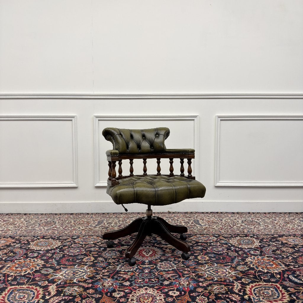 Klassiek Engels Chesterfield Bureaustoel, Antiek en Kunst, Ophalen of Verzenden