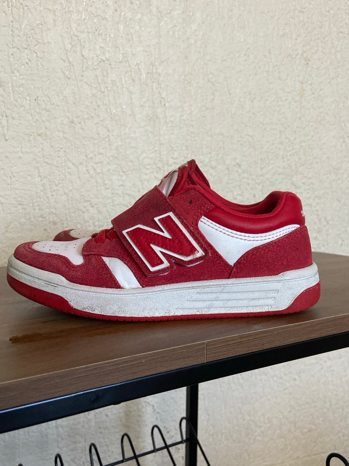 New Balance 480 sneakers rood/wit - maat 32, Kinderen en Baby's, Kinderkleding | Schoenen en Sokken, Ophalen of Verzenden, Gebruikt