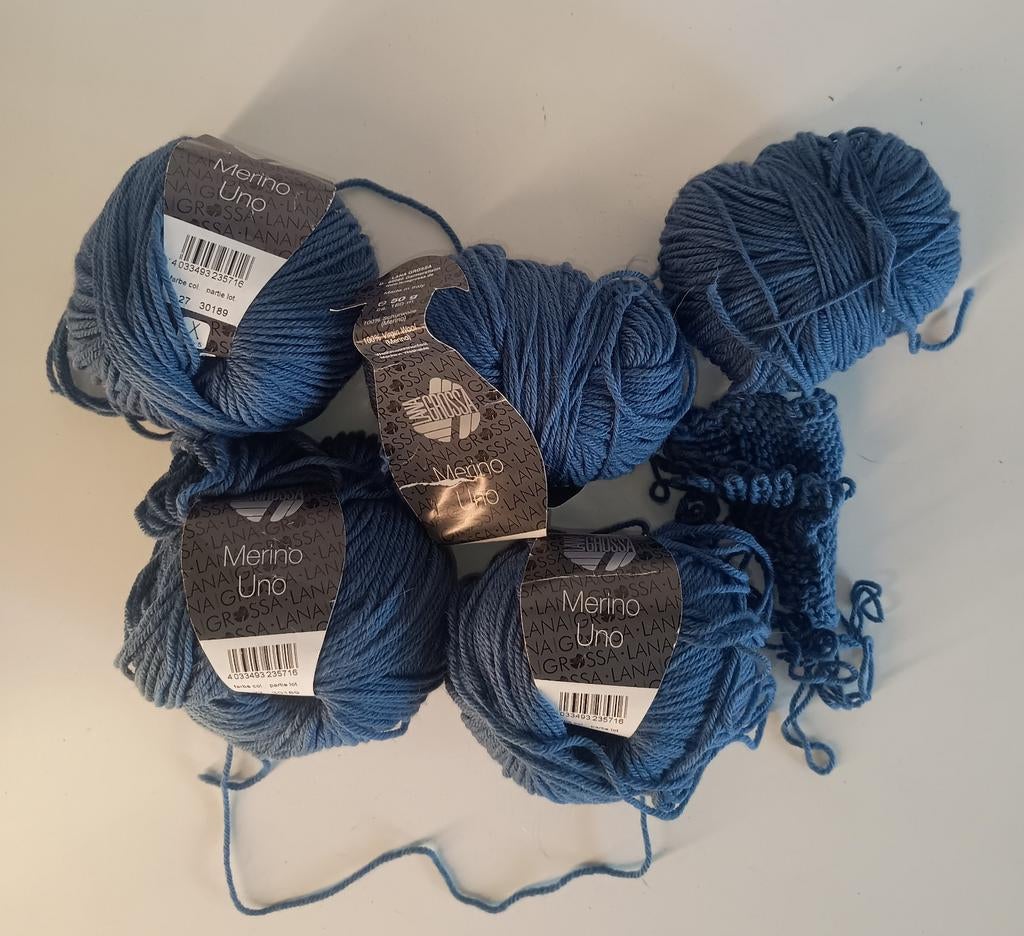 Lana Grossa Merino Uno wol – meerdere bollen – mooie blauwe, Ophalen of Verzenden
