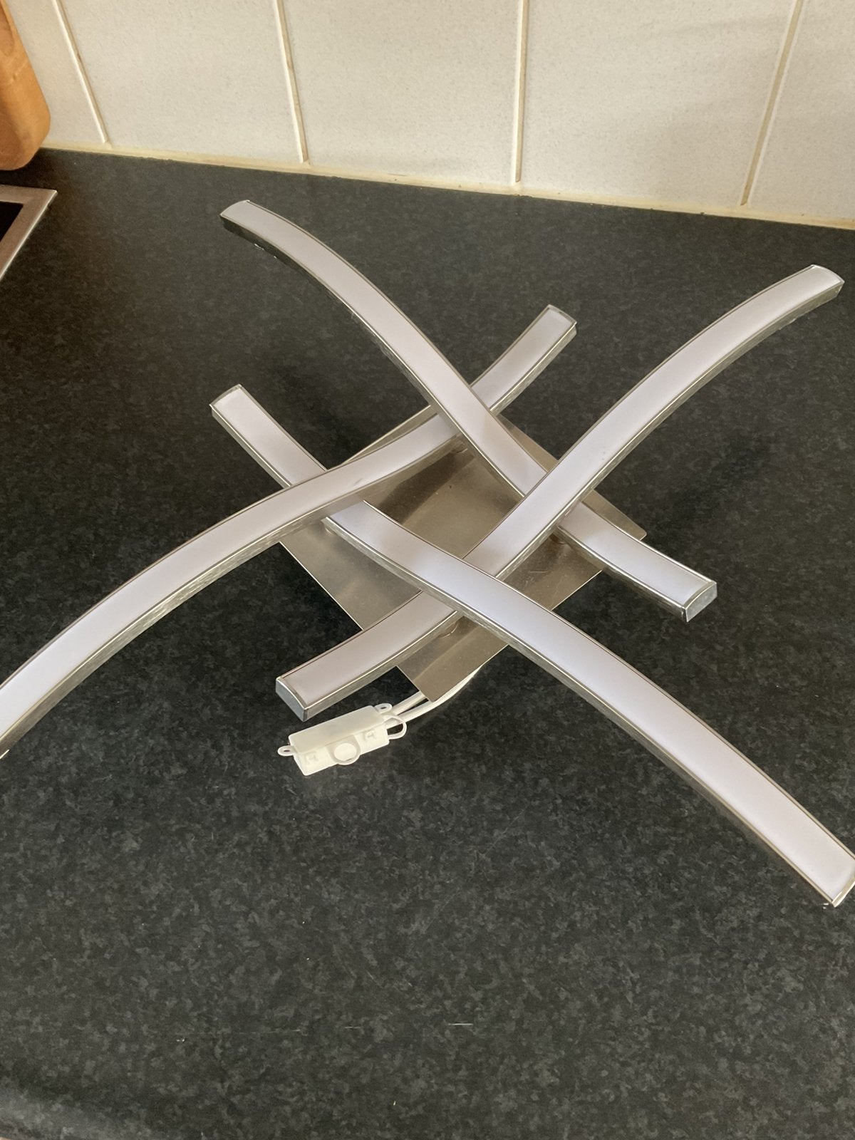 Hanglamp + led rvs ring + led plafonaire rvs wit - alles 25€, Ophalen of Verzenden, Zo goed als nieuw