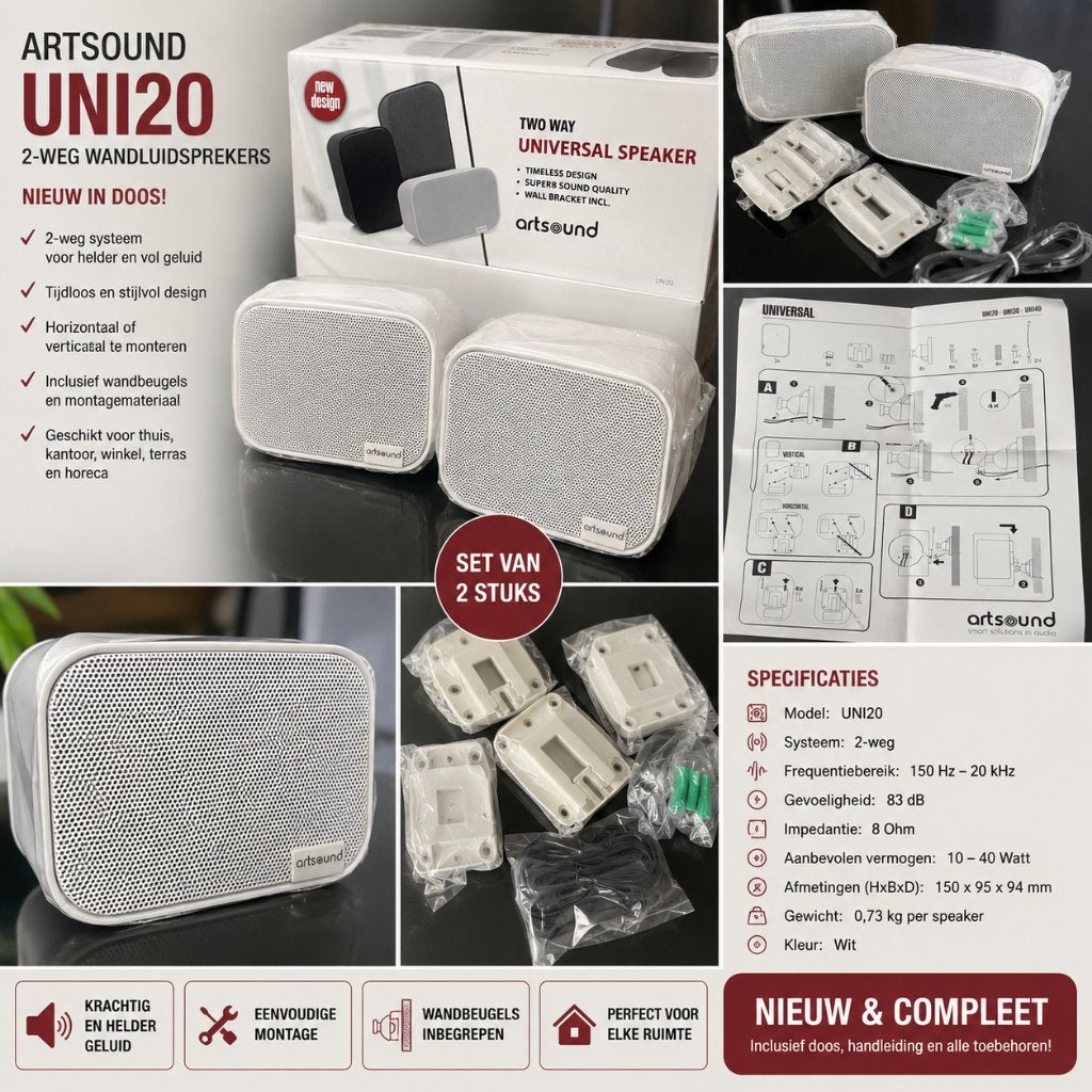 Artsound twee weg speakers universeel, Ophalen of Verzenden, Nieuw, Overige merken