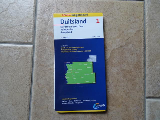 anwb wegenkaart Nordrhein westfalen, Sauerland, ruhrgebied, Ophalen of Verzenden, Duitsland, 1800 tot 2000, Landkaart