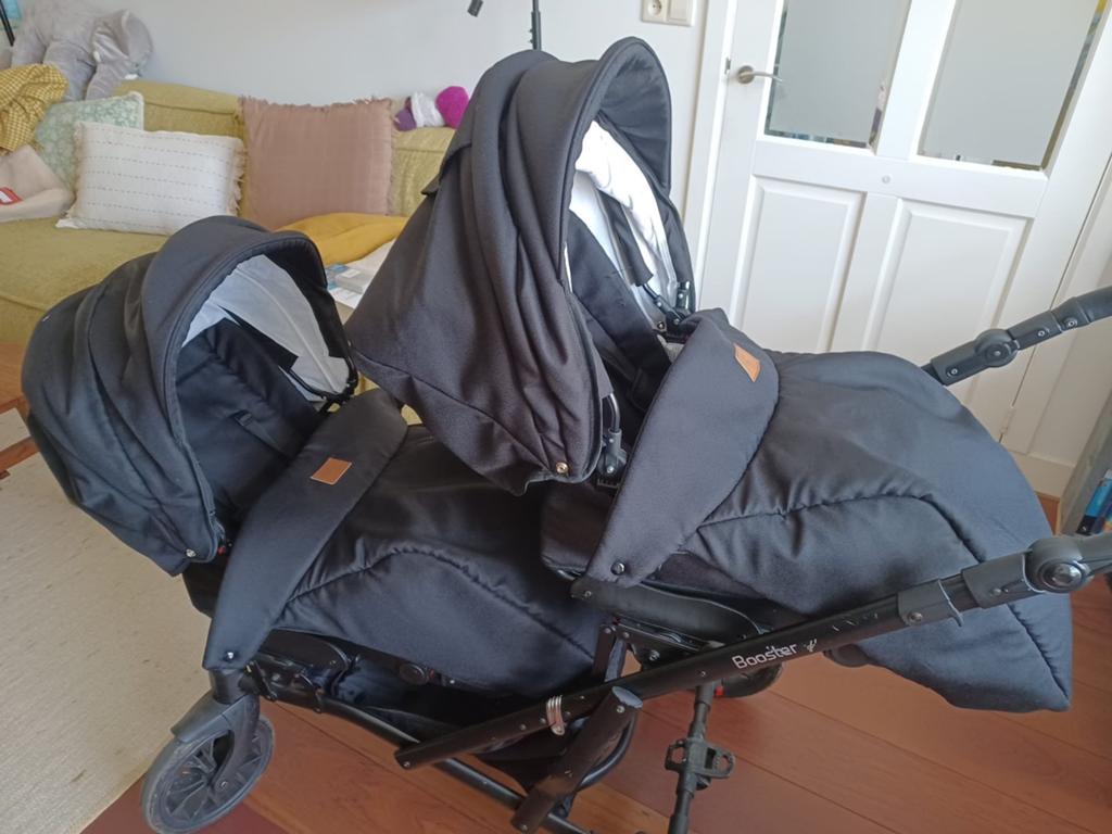 Booster Light Tweelingenwagen met wieg en bak, Ophalen