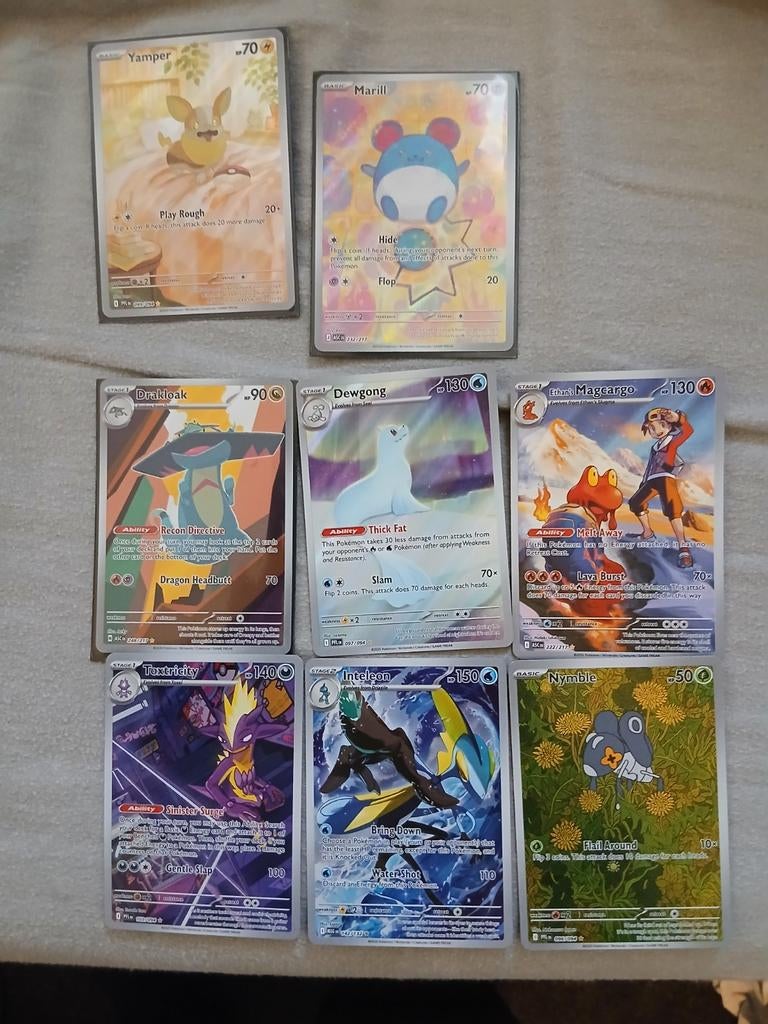 Kleine verzameling Pokémon hitjes - Full Art kaarten, Ophalen of Verzenden, Zo goed als nieuw, Meerdere kaarten, Foil