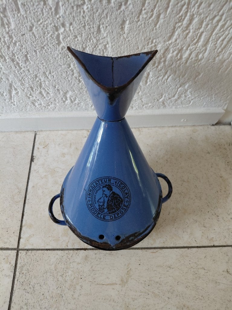 antieke franse emaille inhalator, Ophalen of Verzenden, Gebruikt
